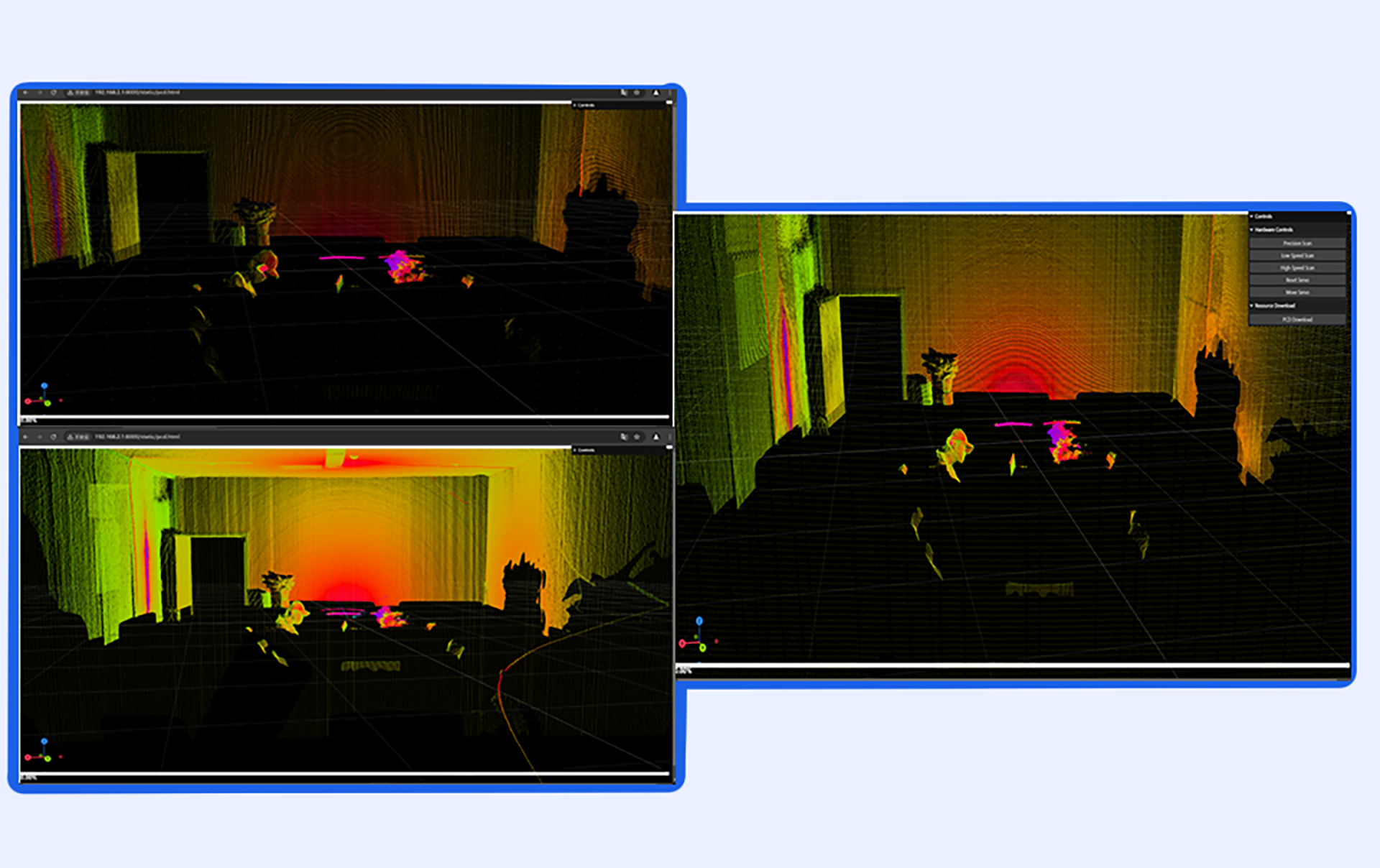 Three scanning modes